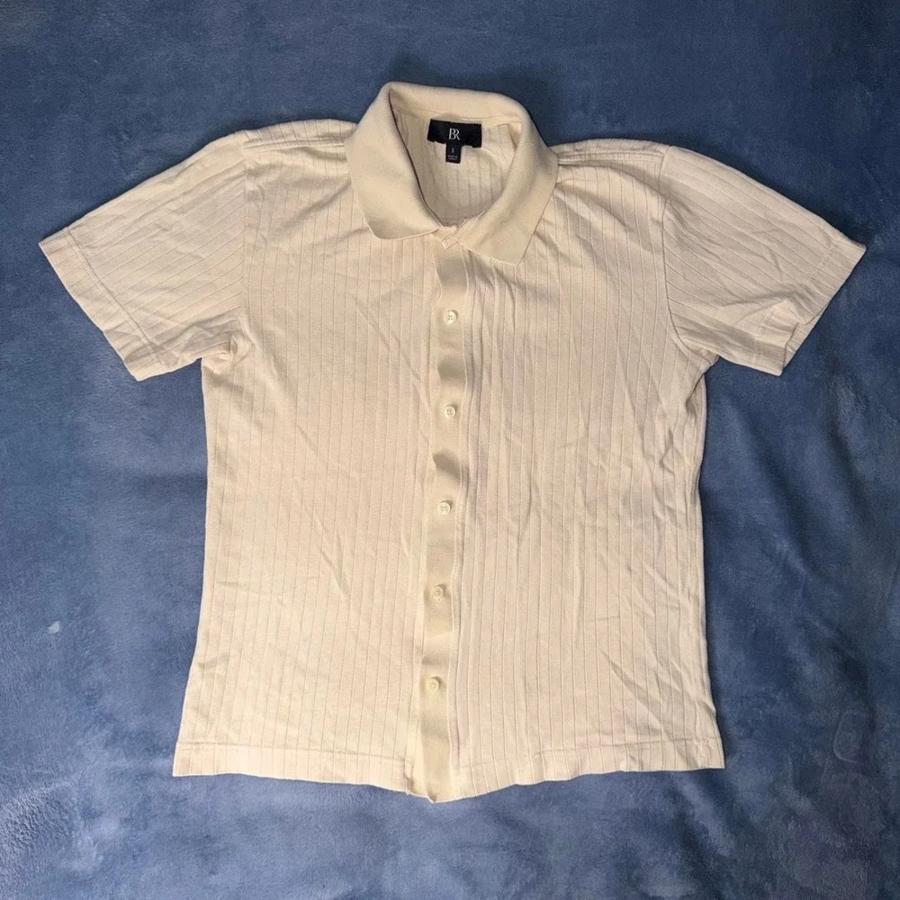 Banana republic cream button up shirt